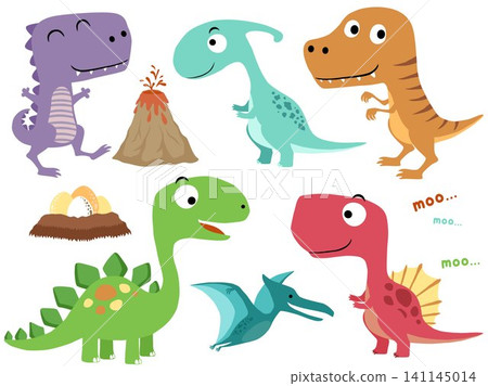 Funny dinosaurs cartoon collection set Funny dinosaurs cartoon collection set 141145014