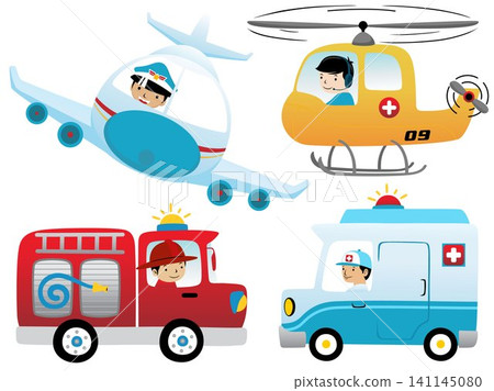 Vector set of rescue vehicle cartoon with the driversVector set of rescue vehicle cartoon with the drivers Vector set of rescue vehicle cartoon with the driversVector set of rescue vehicle cartoon with the drivers 141145080