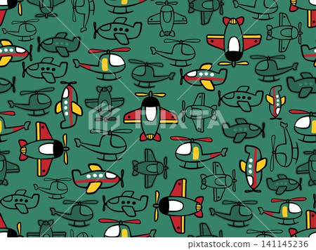 seamless pattern of simple aircraft cartoon seamless pattern of simple aircraft cartoon 141145236