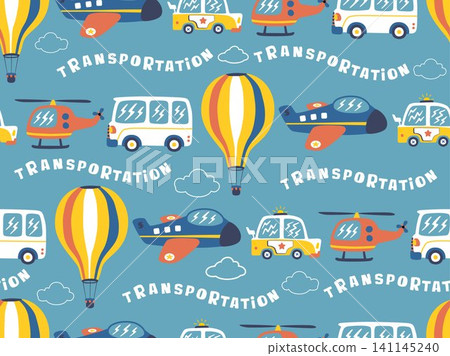 seamless pattern of transportation vehicles cartoon seamless pattern of transportation vehicles cartoon 141145240