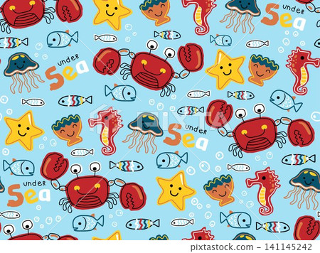 seamless pattern of marine animals cartoon seamless pattern of marine animals cartoon 141145242