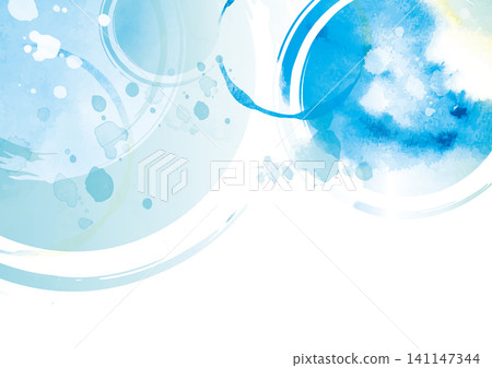 Watercolor painting: Water ripples in a circular background illustration Watercolor painting: Water ripples in a circular background illustration 141147344