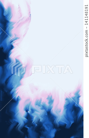 Abstract Blue and Pink Painterly Background with Expressive Cloud Texture and Copy Space 141148191