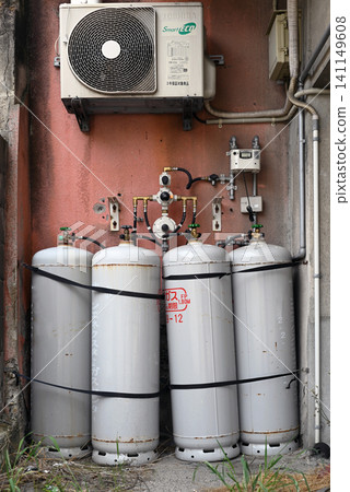Gas cylinders in a multi-tenant building Gas cylinders in a multi-tenant building 141149608