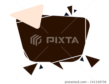 Geometric frame banner with triangle accents, Dark brown abstract corporate label badge, Minimalist presentation card design graphic Geometric frame banner with triangle accents, Dark brown abstract corporate label badge, Minimalist presentation card design graphic 141149736