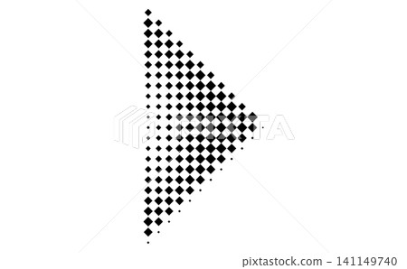 Circle halftone arrow icon, Pointillism style direction pointer, Dotted black arrowhead graphic, Halftone gradient indicator symbol Circle halftone arrow icon, Pointillism style direction pointer, Dotted black arrowhead graphic, Halftone gradient indicator symbol 141149740