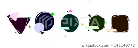 Collection of abstract colorful corporate banners, Set of geometric frame elements for presentation, Modern business web badges layout template Collection of abstract colorful corporate banners, Set of geometric frame elements for presentation, Modern business web badges layout template 141149778