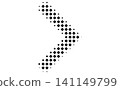 Thick pixel chevron graphic, Broad square tile pointer, Digital block arrow symbol, Black geometric mosaic design 141149799