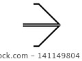 Graduated triple chevron arrow, Sequential pointer icon design, Dynamic black arrow vector symbol, Modern directional graphic element 141149804