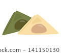 Illustration material of Kyoto's famous confection, Nama Yatsuhashi (matcha and plain flavors). 141150130