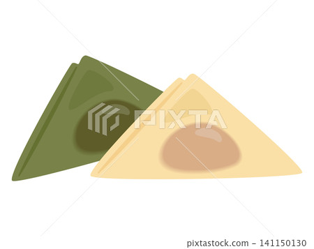Illustration material of Kyoto's famous confection, Nama Yatsuhashi (matcha and plain flavors). Illustration material of Kyoto's famous confection, Nama Yatsuhashi (matcha and plain flavors). 141150130