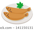 Illustration material of Wakaayu (young sweetfish), a traditional summer confection from Kyoto. 141150131