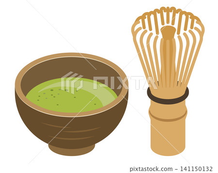 Illustration material of matcha and tea ceremony utensils (bamboo whisk). Illustration material of matcha and tea ceremony utensils (bamboo whisk). 141150132