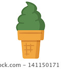 Illustration of matcha soft serve ice cream 141150171