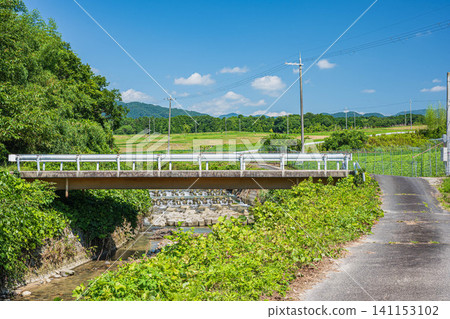 Farm road along the Tenjin River, Ogi, Otsu City, Shiga Prefecture Farm road along the Tenjin River, Ogi, Otsu City, Shiga Prefecture 141153102