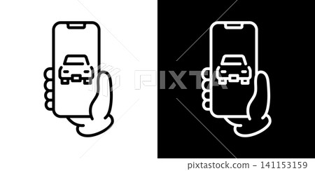 Simple vector icon for car sharing 141153159