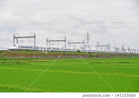 Tokaido Shinkansen, Shin-Yokohama - Odawara, JR West, N700A series 4000 series, F14 formation (Hakata), Nozomi Tokaido Shinkansen, Shin-Yokohama - Odawara, JR West, N700A series 4000 series, F14 formation (Hakata), Nozomi 141153680