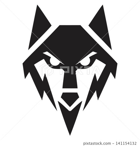 Tribal Wolf Face Vector Logo 141154132