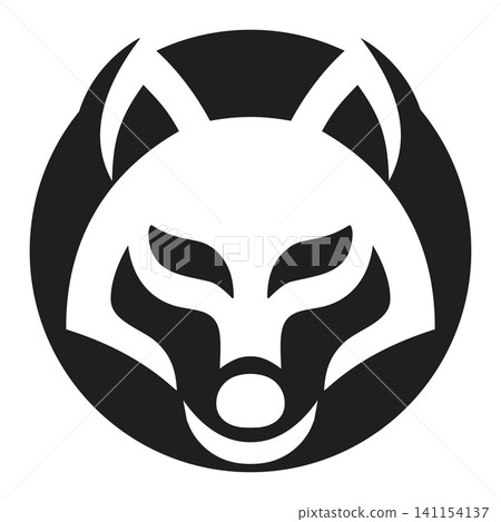 Powerful Wolf Mascot Badge Vector 141154137