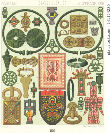 Illustrations of Gallic accessories Illustrations of Gallic accessories 141154220