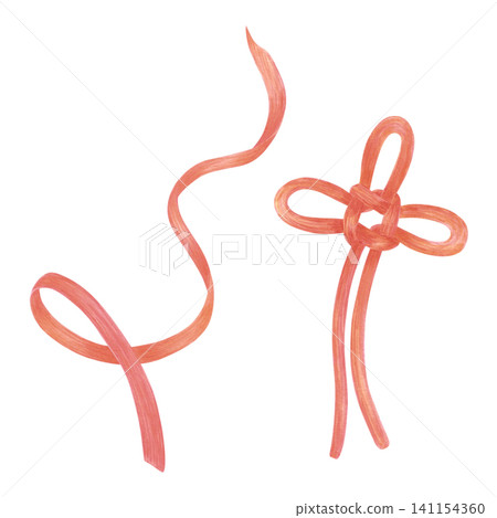 Hand drawn watercolor blue paper Chinese red knot and ribbon. Illustration isolated on white background. Can be used for label, design, scrapbook and other printed products Hand drawn watercolor blue paper Chinese red knot and ribbon. Illustration isolated on white background. Can be used for label, design, scrapbook and other printed products 141154360