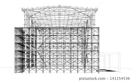 3D illustration of building and construction 3D illustration of building and construction 141154536