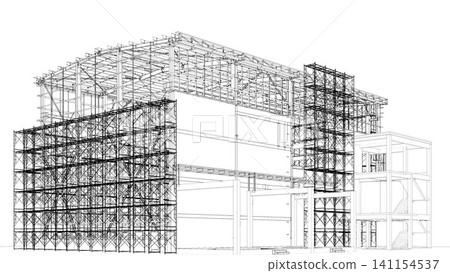 3D illustration of building and construction 3D illustration of building and construction 141154537