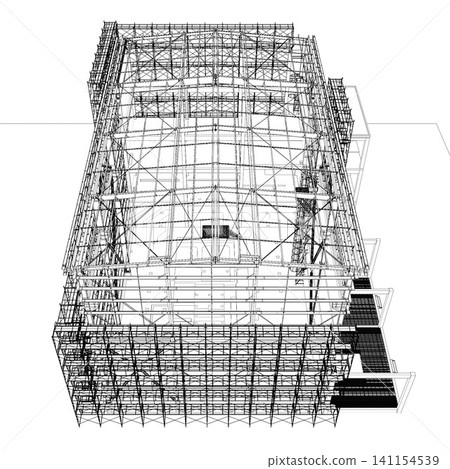3D illustration of building and construction 3D illustration of building and construction 141154539