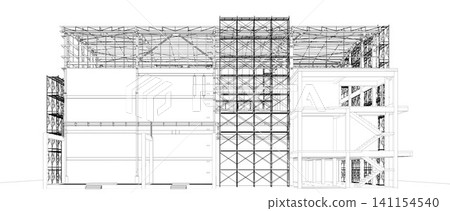 3D illustration of building and construction 3D illustration of building and construction 141154540
