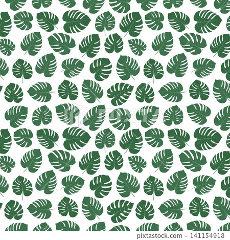 Monstera Leaf Seamless Pattern in Minimal Flat Vector Style Monstera Leaf Seamless Pattern in Minimal Flat Vector Style 141154918