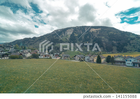 Beautiful scenery from the train window in Switzerland Beautiful scenery from the train window in Switzerland 141155088