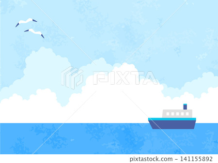 簡單的天空和海洋背景素材 141155892