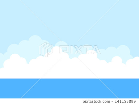 簡單的天空和海洋背景素材 簡單的天空和海洋背景素材 141155899