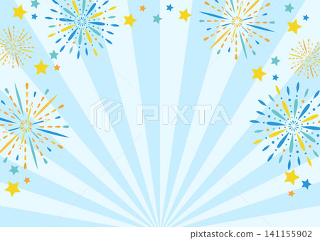 Simple and cute fireworks background Simple and cute fireworks background 141155902