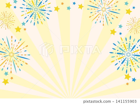 Simple and cute fireworks background Simple and cute fireworks background 141155903