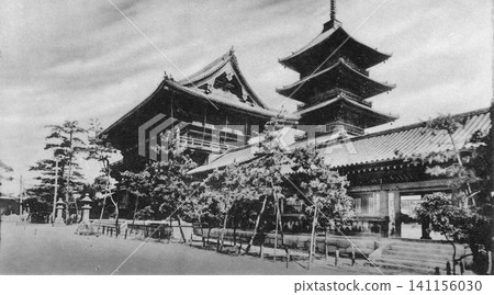 Old photograph, 1921-1932, Osaka City, Five-story pagoda of Shitennoji Temple Old photograph, 1921-1932, Osaka City, Five-story pagoda of Shitennoji Temple 141156030