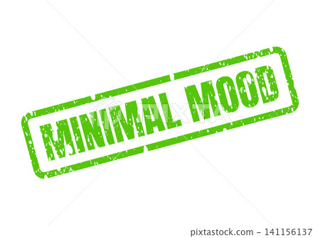 Authentic distressed green Minimal Mood stamp mark for understated emotional expressions 141156137