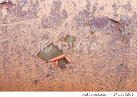 old rusty metallic surface painted wall with peeling paint chipping. old rusty metallic surface painted wall with peeling paint chipping. 141156261