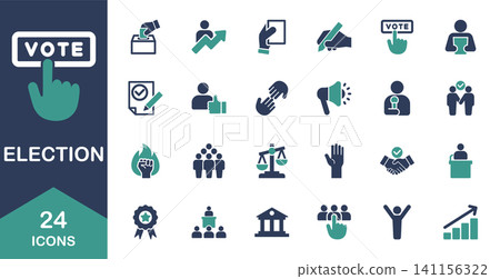 Icon set related to elections and voting Icon set related to elections and voting 141156322