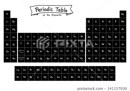 Hand-drawn dark mode periodic table of elements inverted grid diagram in minimalist doodle style, showcasing high contrast chemical symbols for academic science chemistry education Hand-drawn dark mode periodic table of elements inverted grid diagram in minimalist doodle style, showcasing high contrast chemical symbols for academic science chemistry education 141157030