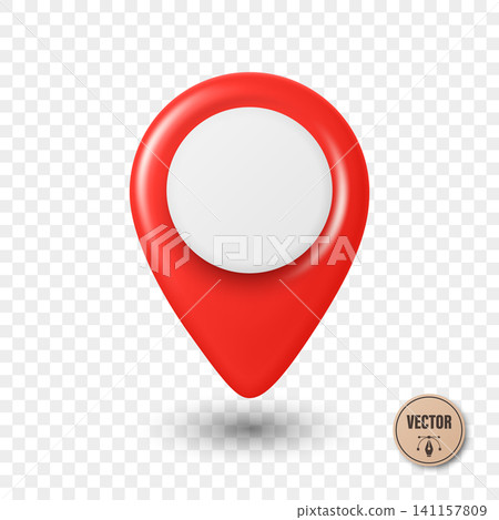 Vector 3d Red Map Pin Icon. Location Marker. Map Pin Symbol, Map Pin Badge for GPS, Navigation, Address, Place Pointer Vector 3d Red Map Pin Icon. Location Marker. Map Pin Symbol, Map Pin Badge for GPS, Navigation, Address, Place Pointer 141157809