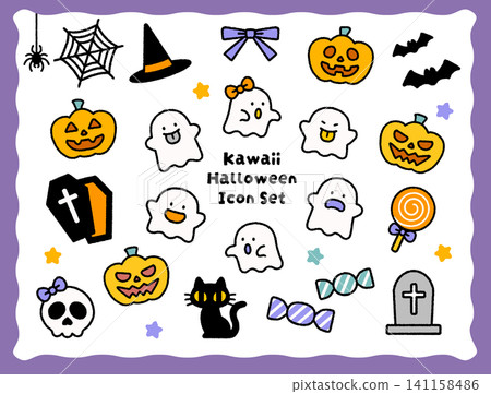 Cute Halloween Icon Collection | Autumn, English Conversation, Kids Cute Halloween Icon Collection | Autumn, English Conversation, Kids 141158486