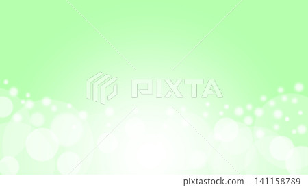 A light green background image. The center is brightly lit, with scattered white bokeh at the bottom. Large copy space. 141158789
