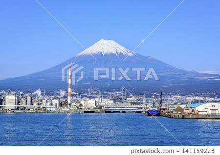 Mount Fuji as seen from Tagonoura Port in Fuji City Mount Fuji as seen from Tagonoura Port in Fuji City 141159223