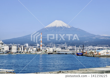 Mount Fuji as seen from Tagonoura Port in Fuji City Mount Fuji as seen from Tagonoura Port in Fuji City 141159225