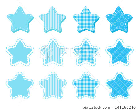 Cute decorative star set - light blue Cute decorative star set - light blue 141160216