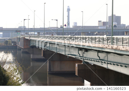 Arakawa Floodway: Shin-Funabori Bridge (Edogawa Ward, Tokyo: Higashi-Ojima side) 141160323