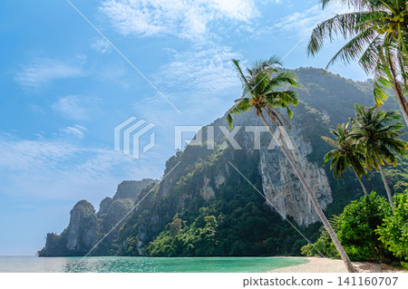 Tonsai Beach bay, Phi Phi island, Krabi Province, Thailand. Tonsai Beach bay, Phi Phi island, Krabi Province, Thailand. 141160707