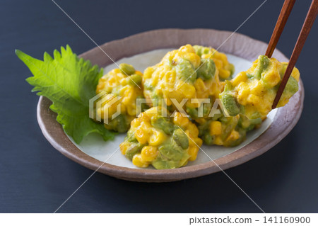 Edamame and corn tempura Edamame and corn tempura 141160900