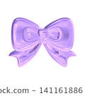 Lavender purple glossy 3D ribbon transparent illustration material 141161886